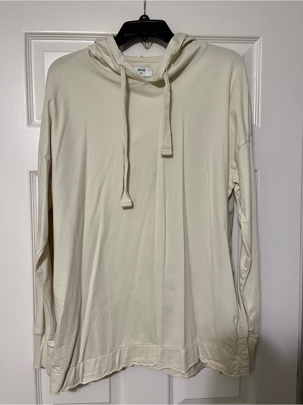 aerie Cream Drawstring Hooded Sweatshirt